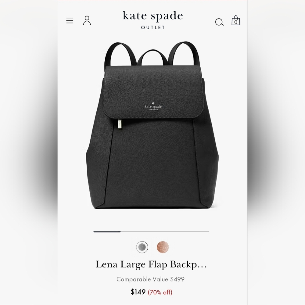 Kate Spade Large Black Backpack